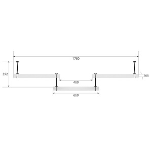 Полка с полкодержателями COFFEE SH4-ROD/BAR, белый, 1780х166х392 мм